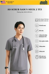 Áo Scrubs cao cấp nam thương hiệu MOH, cổ V-neck, 2 túi, chất vải và form chuẩn Mỹ (MTS102)