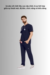 Áo Scrubs cao cấp nam thương hiệu MOH, cổ V-neck, 2 túi, chất vải và form chuẩn Mỹ (MTS102)