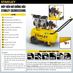 Máy nén khí không dầu 24L Stanley SXCMS1324HE