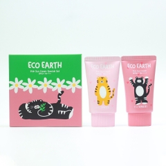 Set Kem Chống Nắng The Saem Eco Earth Power Pink SPF 50+/PA+++