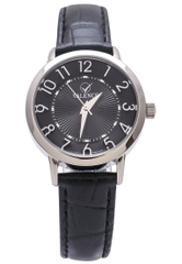 ĐỒNG HỒ NỮ VC-001LB VALENCE HÀN QUỐC DÂY DA (ĐEN MẶT ĐEN)