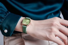 Đồng Hồ Nữ JA-1342B Julius Hàn Quốc Dây Da  (Xanh)