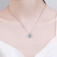 Dây Chuyền ESME ESHK033B Kim Cương Đá Moissanite Bạc 925 Xi Kim 5 lớp