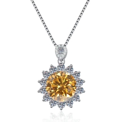 Dây Chuyền ESME ESHK075B Kim Cương Đá Moissanite Bạc 925 Xi Kim 5 lớp