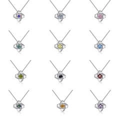 Dây Chuyền ESME ESHK033B Kim Cương Đá Moissanite Bạc 925 Xi Kim 5 lớp