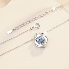 Dây Chuyền ESME ESHK021B Kim Cương Đá Moissanite Bạc 925 Xi Kim 5 lớp
