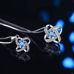 Dây Chuyền ESME ESHK033B Kim Cương Đá Moissanite Bạc 925 Xi Kim 5 lớp