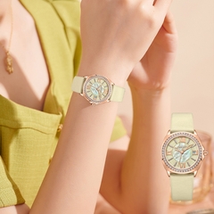 Đồng Hồ Nữ JA-1401A Julius Hàn Quốc Dây Da (Trắng Kem)