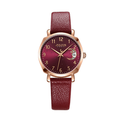 Đồng Hồ JULIUS JA-1211D Dây Da (Mặt Đỏ)