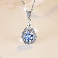 Dây Chuyền ESME ESHK026B Kim Cương Đá Moissanite Bạc 925 Xi Kim 5 lớp