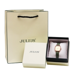 Đồng Hồ Nữ JA-1342B Julius Hàn Quốc Dây Da  (Xanh)