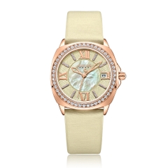 Đồng Hồ Nữ JA-1401A Julius Hàn Quốc Dây Da (Trắng Kem)