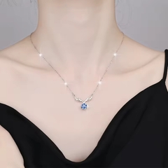 Dây Chuyền ESME ESHK048B Kim Cương Đá Moissanite Bạc 925 Xi Kim 5 lớp