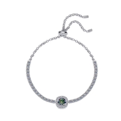 Vòng Tay ESME ESSL007 Kim Cương Đá Moissanite Bạc 925 Xi Kim 5 lớp