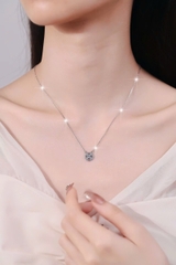 Dây Chuyền ESME ESHK072 Kim Cương Đá Moissanite Bạc 925 Xi Kim 5 lớp