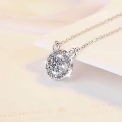 Dây Chuyền ESME ESHK072 Kim Cương Đá Moissanite Bạc 925 Xi Kim 5 lớp