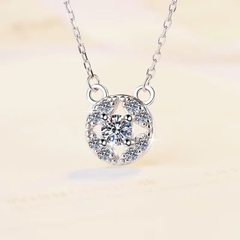 Dây Chuyền ESME ESHK072 Kim Cương Đá Moissanite Bạc 925 Xi Kim 5 lớp