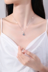 Dây Chuyền ESME ESHK063 Kim Cương Đá Moissanite Bạc 925 Xi Kim 5 lớp