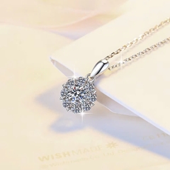 Dây Chuyền ESME ESHK063 Kim Cương Đá Moissanite Bạc 925 Xi Kim 5 lớp