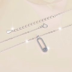 Dây Chuyền ESME ESHK058 Kim Cương Đá Moissanite Bạc 925 Xi Kim 5 lớp