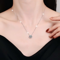 Dây Chuyền ESME ESHK051 Kim Cương Đá Moissanite Bạc 925 Xi Kim 5 lớp