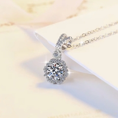 Dây Chuyền ESME ESHK035 Kim Cương Đá Moissanite Bạc 925 Xi Kim 5 lớp