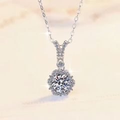 Dây Chuyền ESME ESHK035 Kim Cương Đá Moissanite Bạc 925 Xi Kim 5 lớp