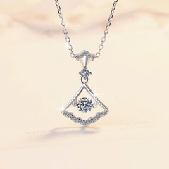 Dây Chuyền ESME ESHK032 Kim Cương Đá Moissanite Bạc 925 Xi Kim 5 lớp