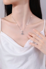Dây Chuyền ESME ESHK032 Kim Cương Đá Moissanite Bạc 925 Xi Kim 5 lớp