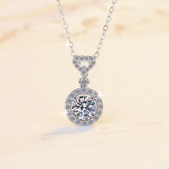 Dây Chuyền ESME ESHK030 Kim Cương Đá Moissanite Bạc 925 Xi Kim 5 lớp