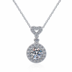 Dây Chuyền ESME ESHK030 Kim Cương Đá Moissanite Bạc 925 Xi Kim 5 lớp