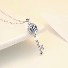 Dây Chuyền ESME ESHK008 Kim Cương Đá Moissanite Bạc 925 Xi Kim 5 lớp
