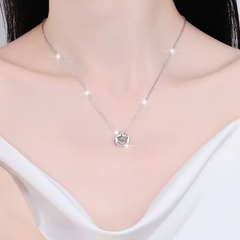 Dây Chuyền ESME ESHK043 Kim Cương Đá Moissanite Bạc 925 Xi Kim 5 lớp