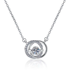 Dây Chuyền ESME ESHK083 Kim Cương Đá Moissanite Bạc 925 Xi Kim 5 lớp