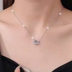 Dây Chuyền ESME ESHK083 Kim Cương Đá Moissanite Bạc 925 Xi Kim 5 lớp