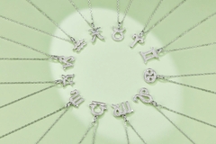 Dây Chuyền ESME ESHK0087 Aquarius Kim Cương Đá Moissanite Bạc 925 Xi Kim 5 lớp