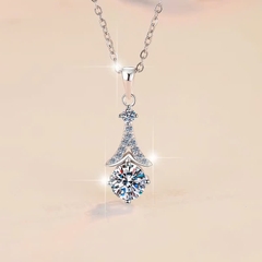 Dây Chuyền ESME ESHK0091 Kim Cương Đá Moissanite Bạc 925 Xi Kim 5 lớp