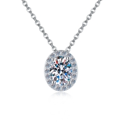 Dây Chuyền ESME ESHK0113 Kim Cương Đá Moissanite Bạc 925 Xi Kim 5 lớp