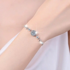 Vòng Tay ESME ESSL016 Kim Cương Đá Moissanite Bạc 925 Xi Kim 5 lớp