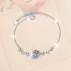 Vòng Tay ESME ESSL016 Kim Cương Đá Moissanite Bạc 925 Xi Kim 5 lớp