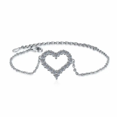 Vòng Tay ESME ESSL026 Kim Cương Đá Moissanite Bạc 925 Xi Kim 5 lớp