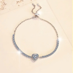 Vòng Tay ESME ESSL025 Kim Cương Đá Moissanite Bạc 925 Xi Kim 5 lớp