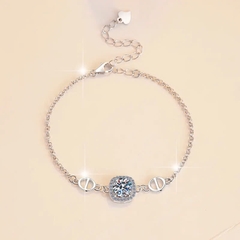 Vòng Tay ESME ESSL029 Kim Cương Đá Moissanite Bạc 925 Xi Kim 5 lớp