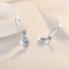 Bông Tai ESME ESES025 Kim Cương Đá Moissanite Bạc 925 Xi Kim 5 lớp