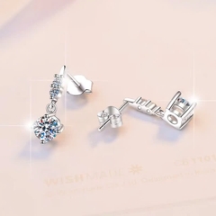 Bông Tai ESME ESES034 Kim Cương Đá Moissanite Bạc 925 Xi Kim 5 lớp