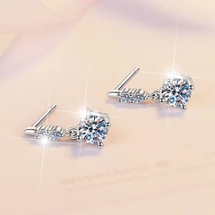 Bông Tai ESME ESES034 Kim Cương Đá Moissanite Bạc 925 Xi Kim 5 lớp