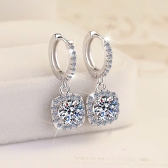 Bông Tai ESME ESES004 Kim Cương Đá Moissanite Bạc 925 Xi Kim 5 lớp