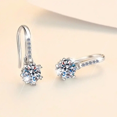 Bông Tai ESME ESES002 Kim Cương Đá Moissanite Bạc 925 Xi Kim 5 lớp