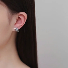 Bông Tai ESME ESES057 Kim Cương Đá Moissanite Bạc 925 Xi Kim 5 lớp