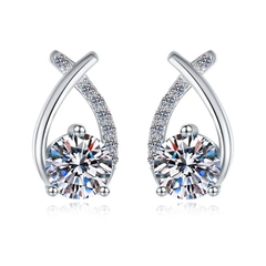 Bông Tai ESME ESES0067 Kim Cương Đá Moissanite Bạc 925 Xi Kim 5 lớp